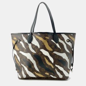 Louis Vuitton Noir/Gold/Silver Monogram Neverfull MM Tote Bag
