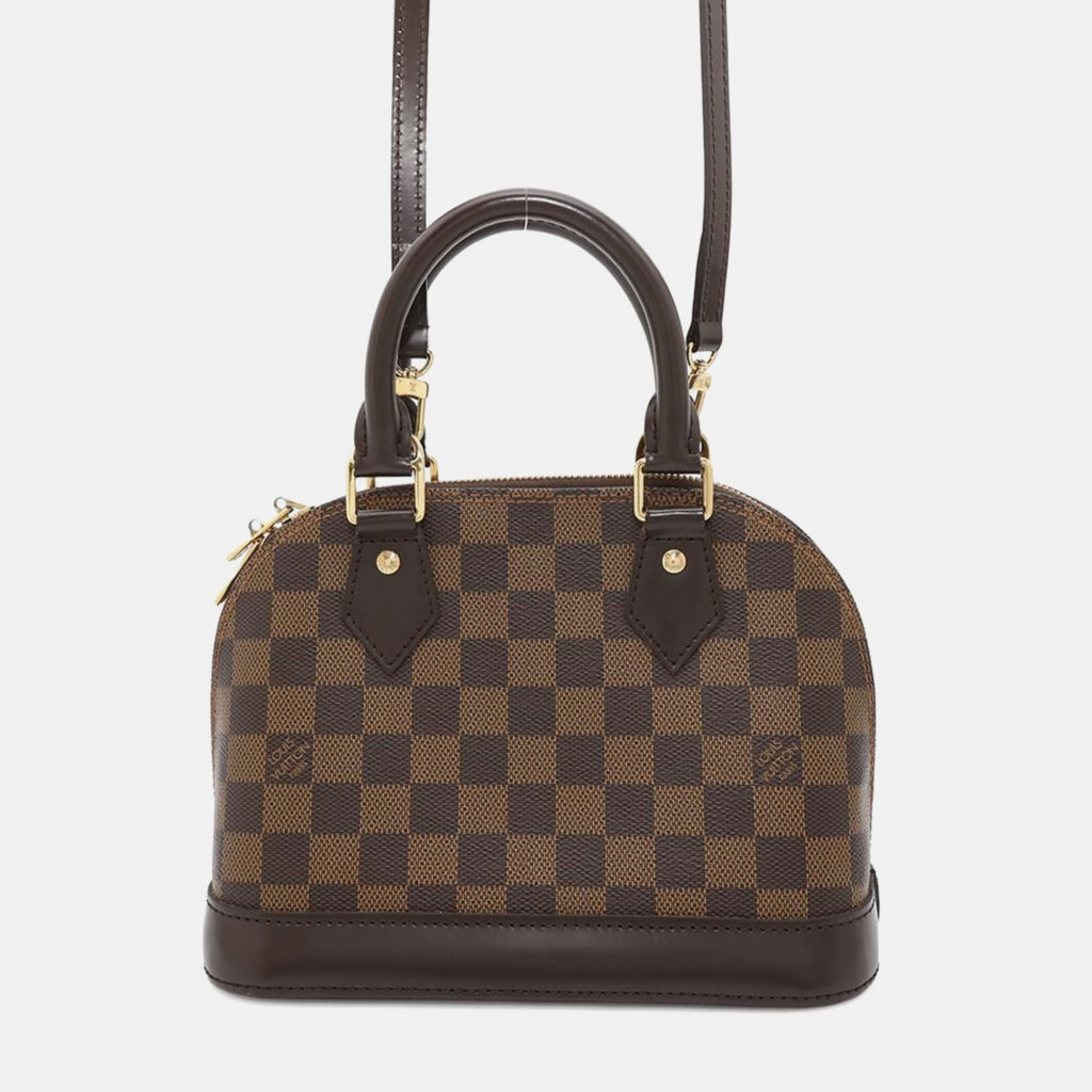 luxury-women-louis-vuitton-used-handbags-p1157734-002 Louis Vuitton Alma Red Damier Ebene Canvas Size Bb