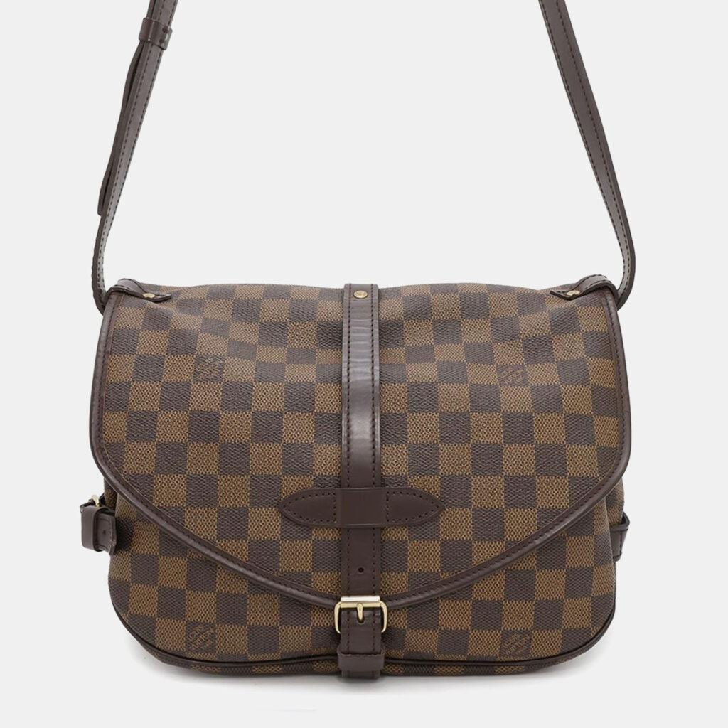 luxury-women-louis-vuitton-used-handbags-p1157750-014 Louis Vuitton Saumur Spo Red Damier Ebene Canvas Size 30