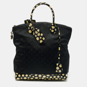 Louis Vuitton x Yayoi Kusama Black Monogram Nylon Vertical Lock It MM Bag