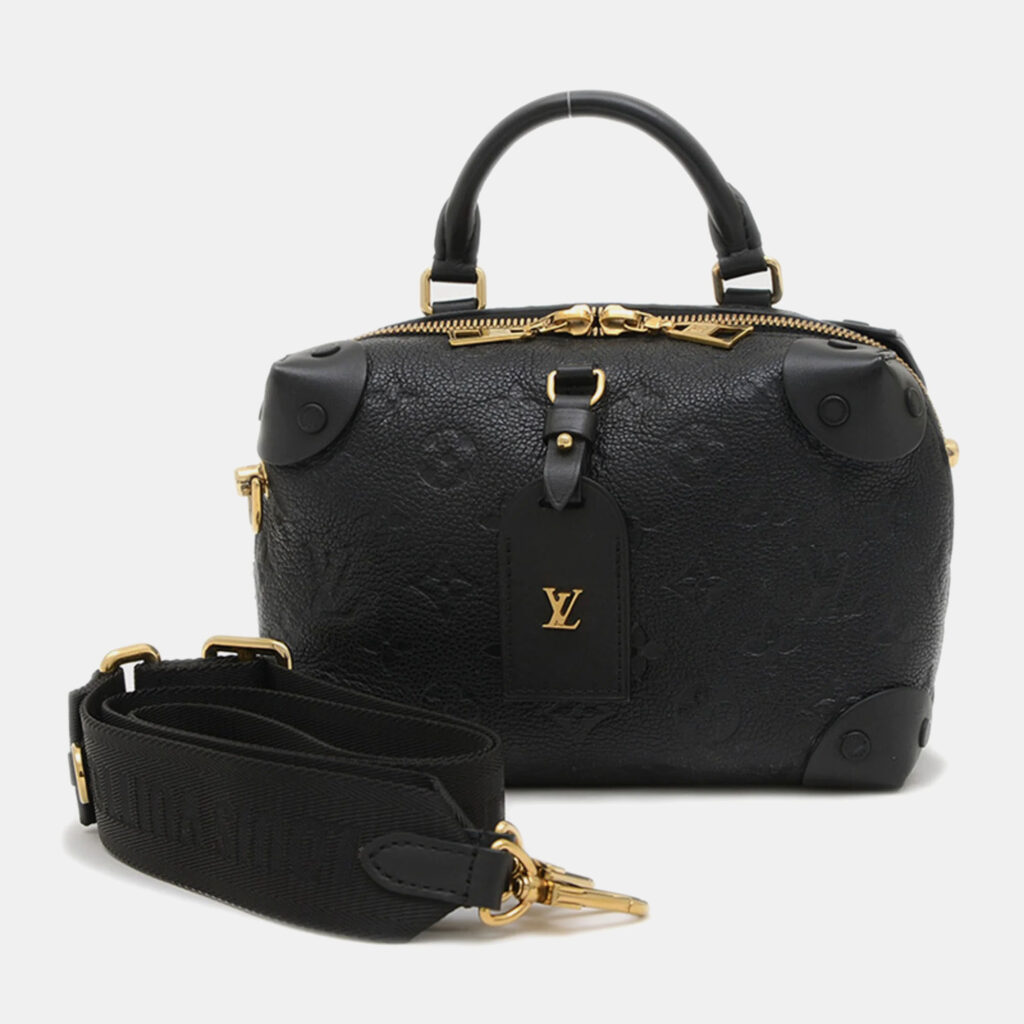 luxury-women-louis-vuitton-used-handbags-p1158885-001 Louis Vuitton Black Monogram Empreinte Petite Malle Souple Bag