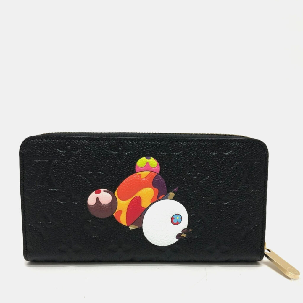 luxury-women-louis-vuitton-used-handbags-p1158899-012 Louis Vuitton Black Monogram Empreinte Takashi Murakami Panda Zippy Wallet