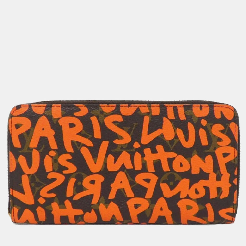 luxury-women-louis-vuitton-used-handbags-p1158952-006 Louis Vuitton Orange Monogram Graffiti Zippy Wallet