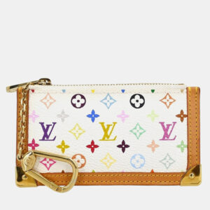 Louis Vuitton White Multicolor Monogram Pochette Cles Coin Purse