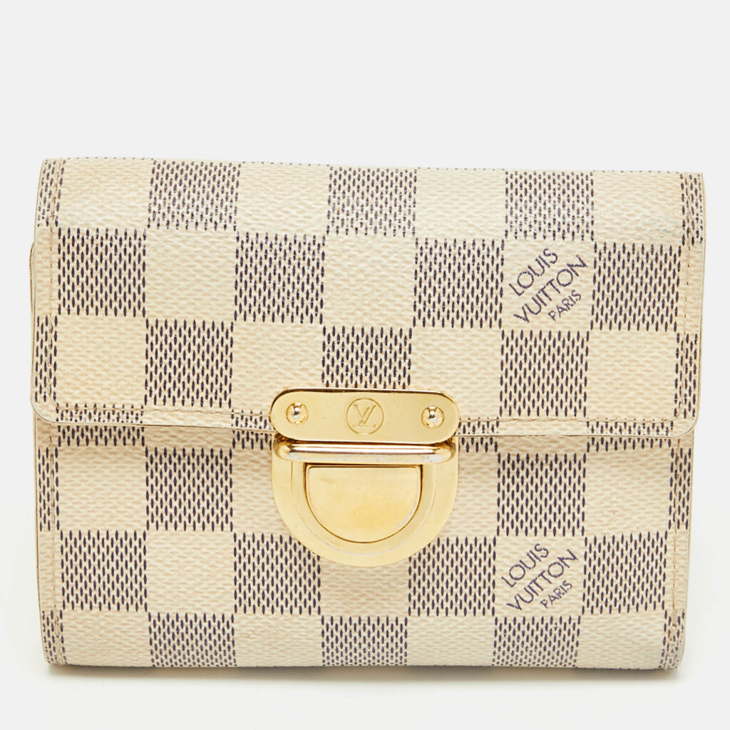 luxury-women-louis-vuitton-used-handbags-p1159882-013 Louis Vuitton Damier Azur Canvas Koala Wallet