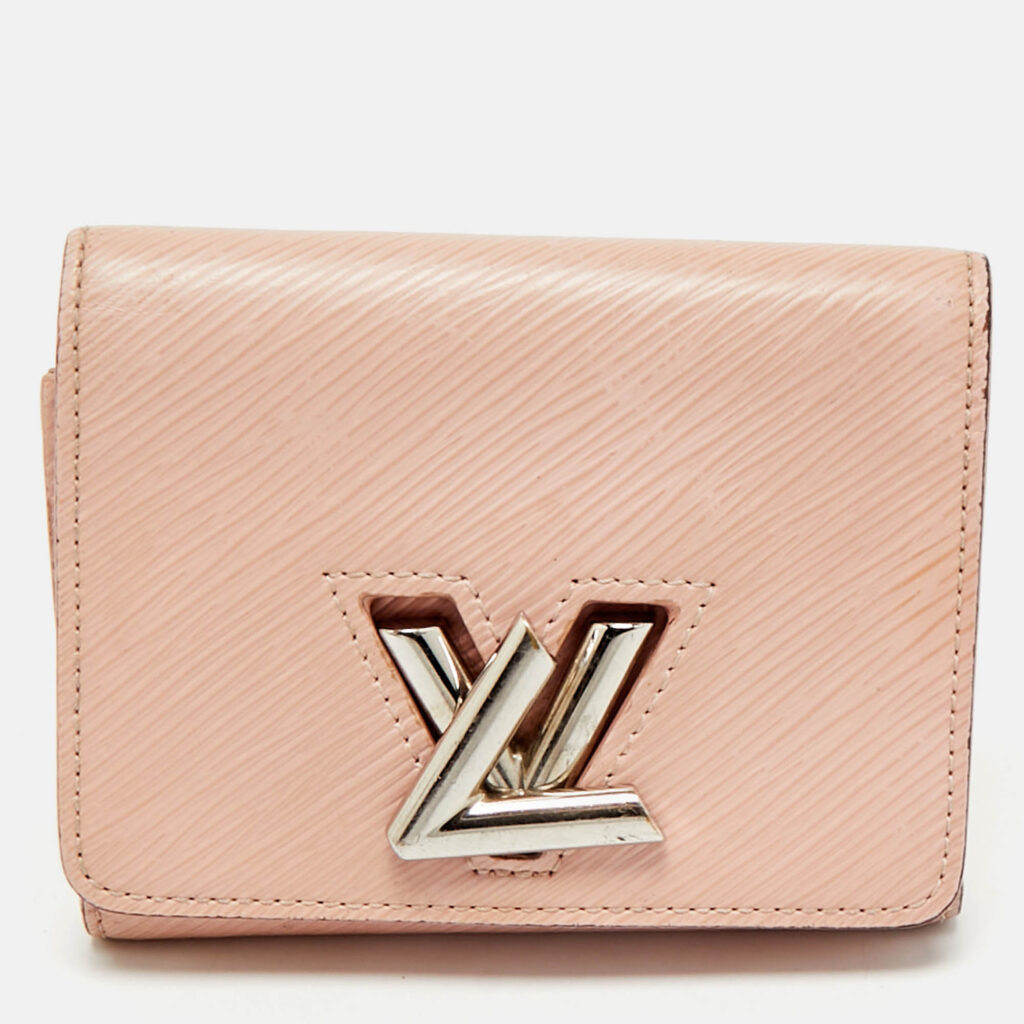 luxury-women-louis-vuitton-used-handbags-p1160420-013 Louis Vuitton Galet Epi Leather Twist Compact Wallet