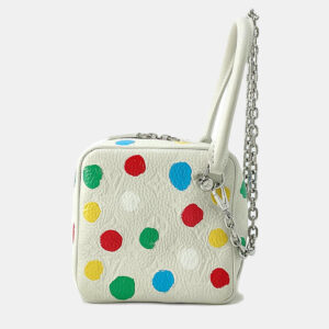 Louis Vuitton White Monogram Empreinte Yayoi Kusama Square Bag