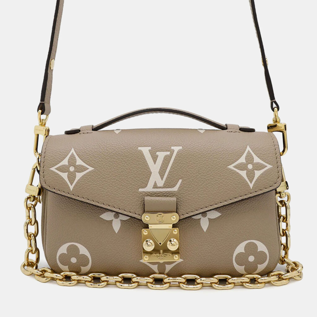 luxury-women-louis-vuitton-used-handbags-p1161141-002 Louis Vuitton Tourterelle Monogram Empreinte Leather Pochette Metis East West Crossbody Bag