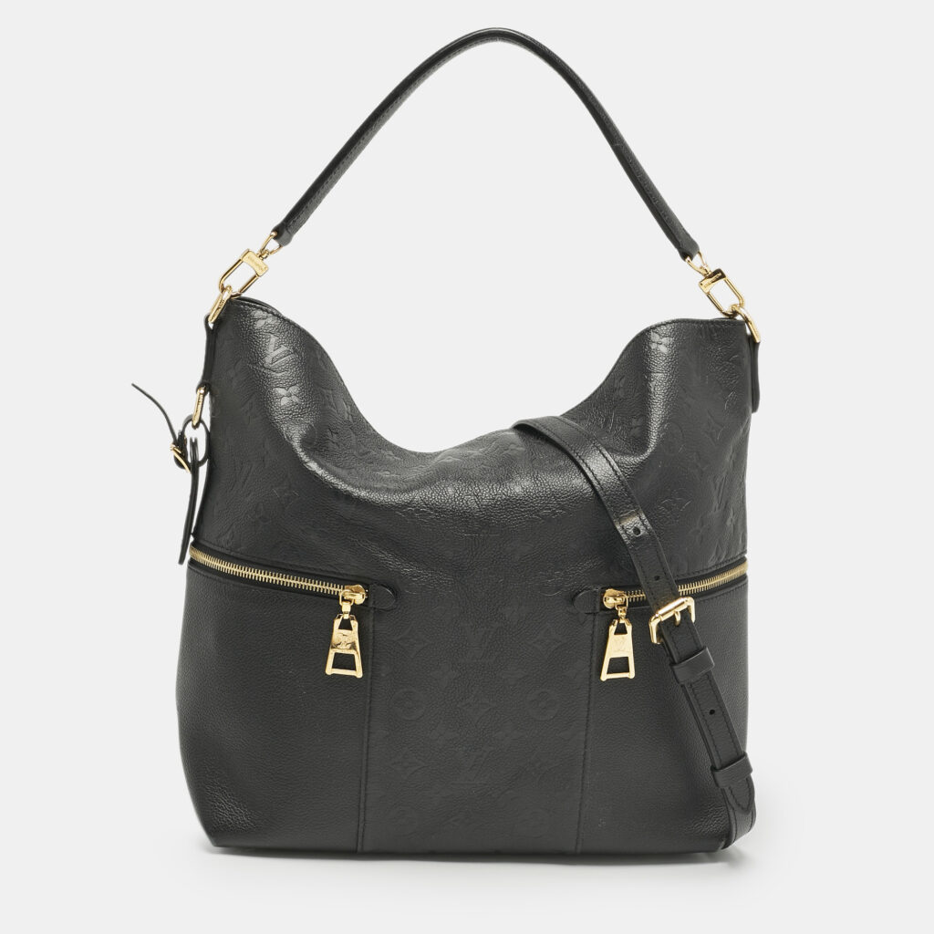 luxury-women-louis-vuitton-used-handbags-p1161496-001 Louis Vuitton Black Monogram Empreinte Leather Melie Bag
