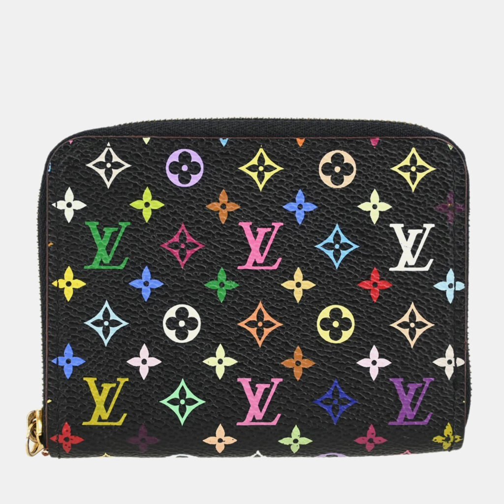 luxury-women-louis-vuitton-used-handbags-p1161946-003 Louis Vuitton Black Multicolor Monogram Canvas Zippy Coin Purse Wallet