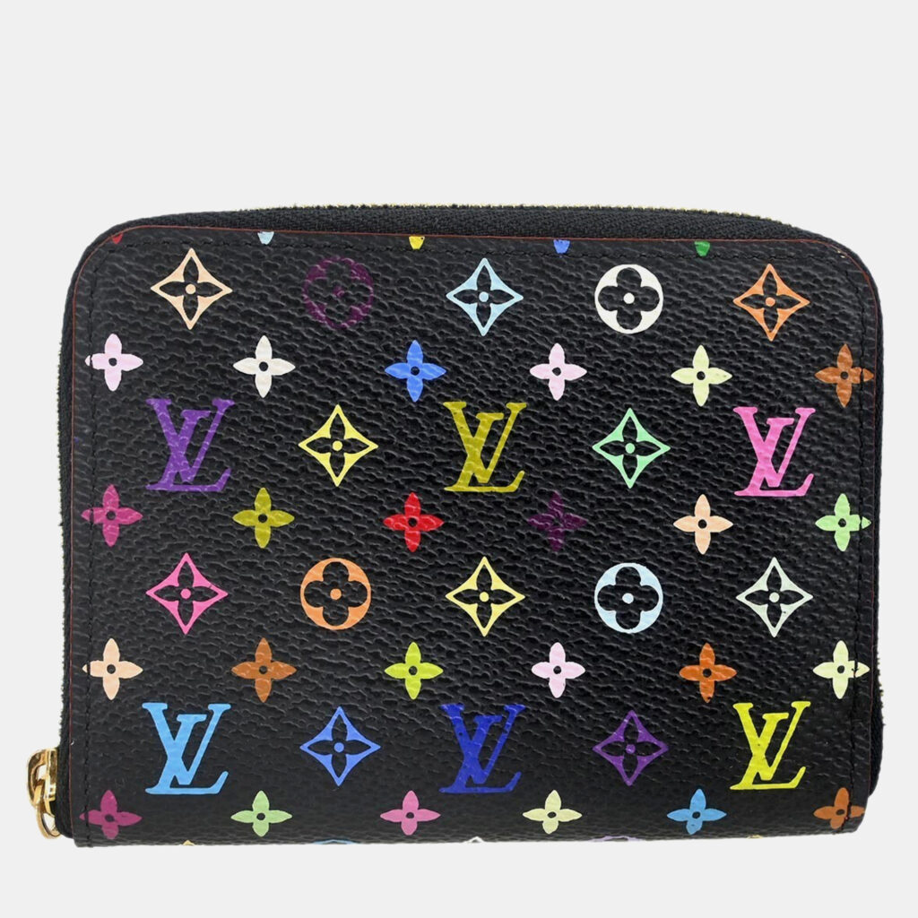 luxury-women-louis-vuitton-used-handbags-p1161949-002 Louis Vuitton Black Multicolor Monogram Canvas Zippy Coin Purse Wallet