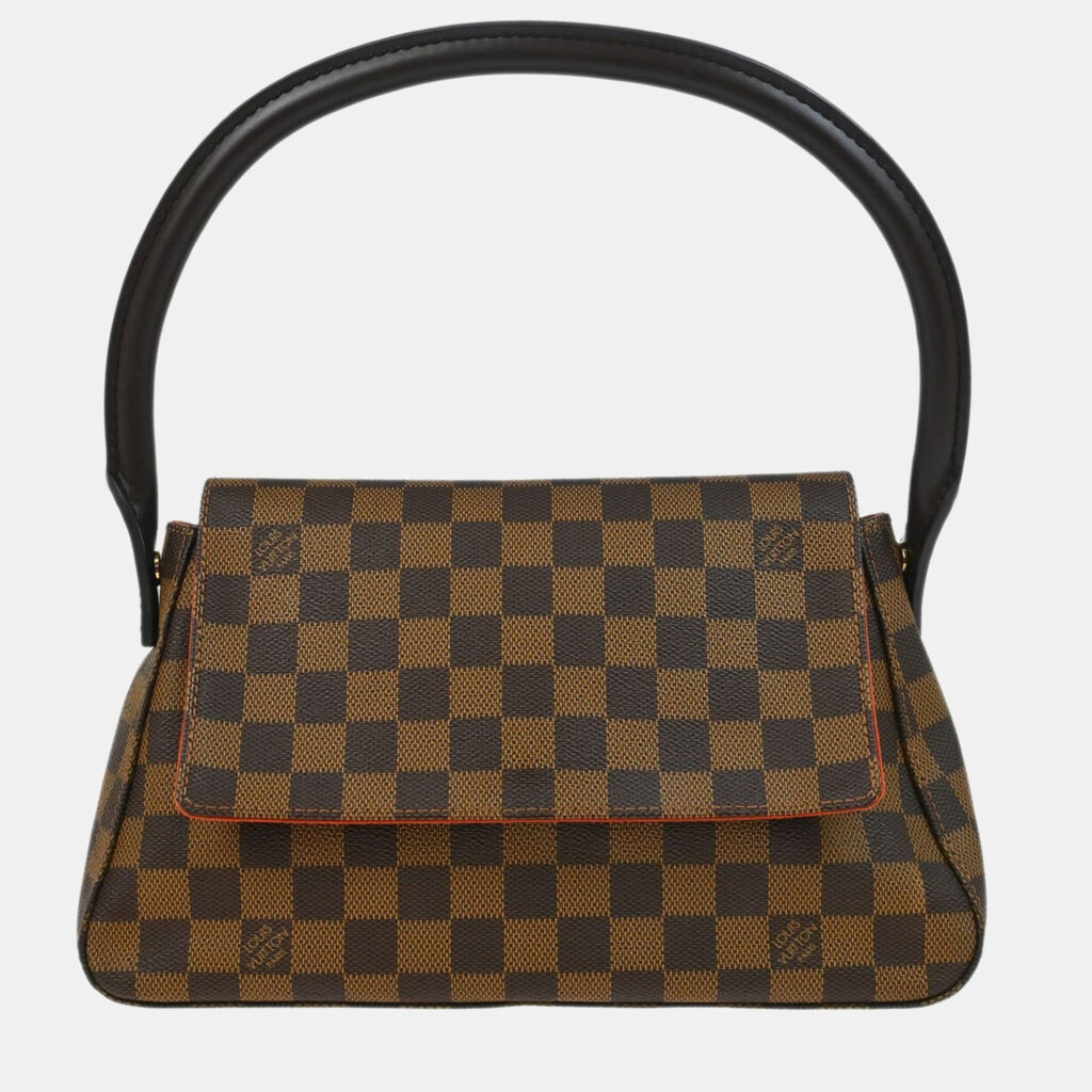 luxury-women-louis-vuitton-used-handbags-p1161959-001 Louis Vuitton Brown Damier Ebene Canvas Mini Looping Handbag