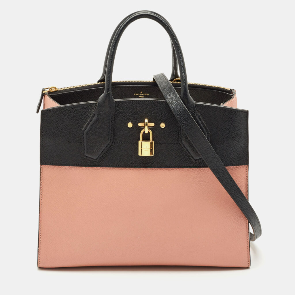 Louis Vuitton Black/Pink Leather City Steamer MM Bag