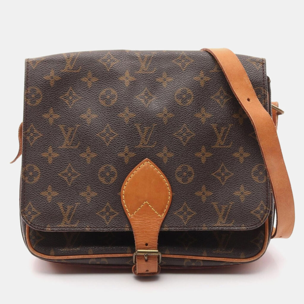 luxury-women-louis-vuitton-used-handbags-p1164032-004 Louis Vuitton Brown Monogram Canvas Cartouchiere GM Shoulder Bag