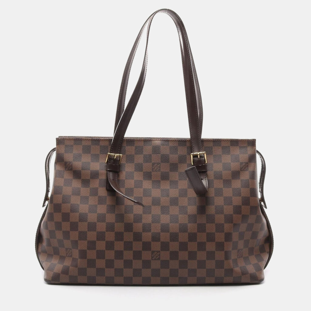 luxury-women-louis-vuitton-used-handbags-p1164055-011 Louis Vuitton Brown Damier Ebene Canvas Chelsea Shoulder Bag