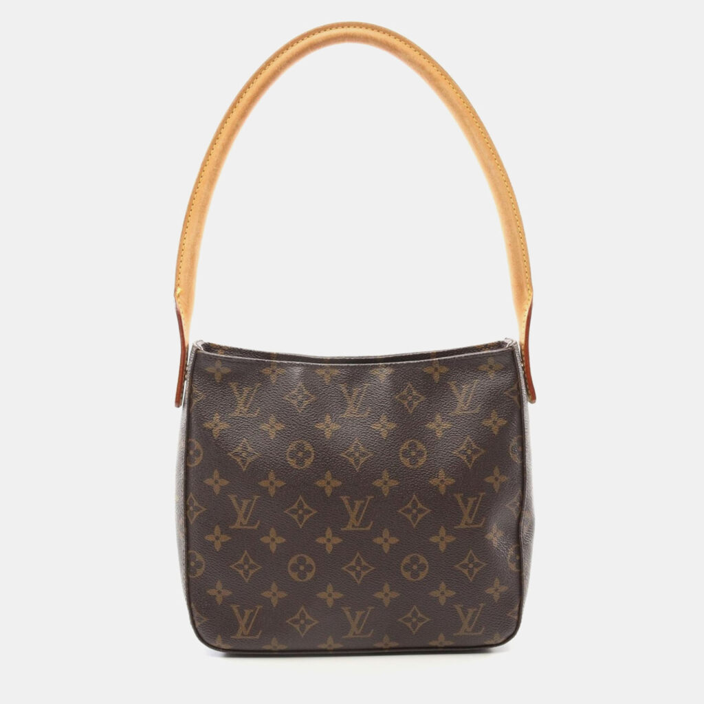 luxury-women-louis-vuitton-used-handbags-p1164066-010 Louis Vuitton Brown Monogram Canvas Looping MM Shoulder Bag