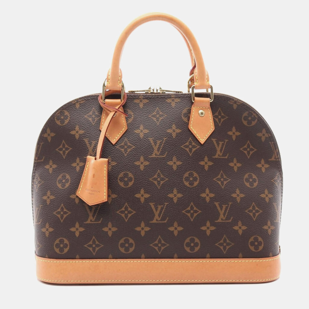 luxury-women-louis-vuitton-used-handbags-p1164100-003 Louis Vuitton Alma Brown Monogram Canvas Top Handle Bag