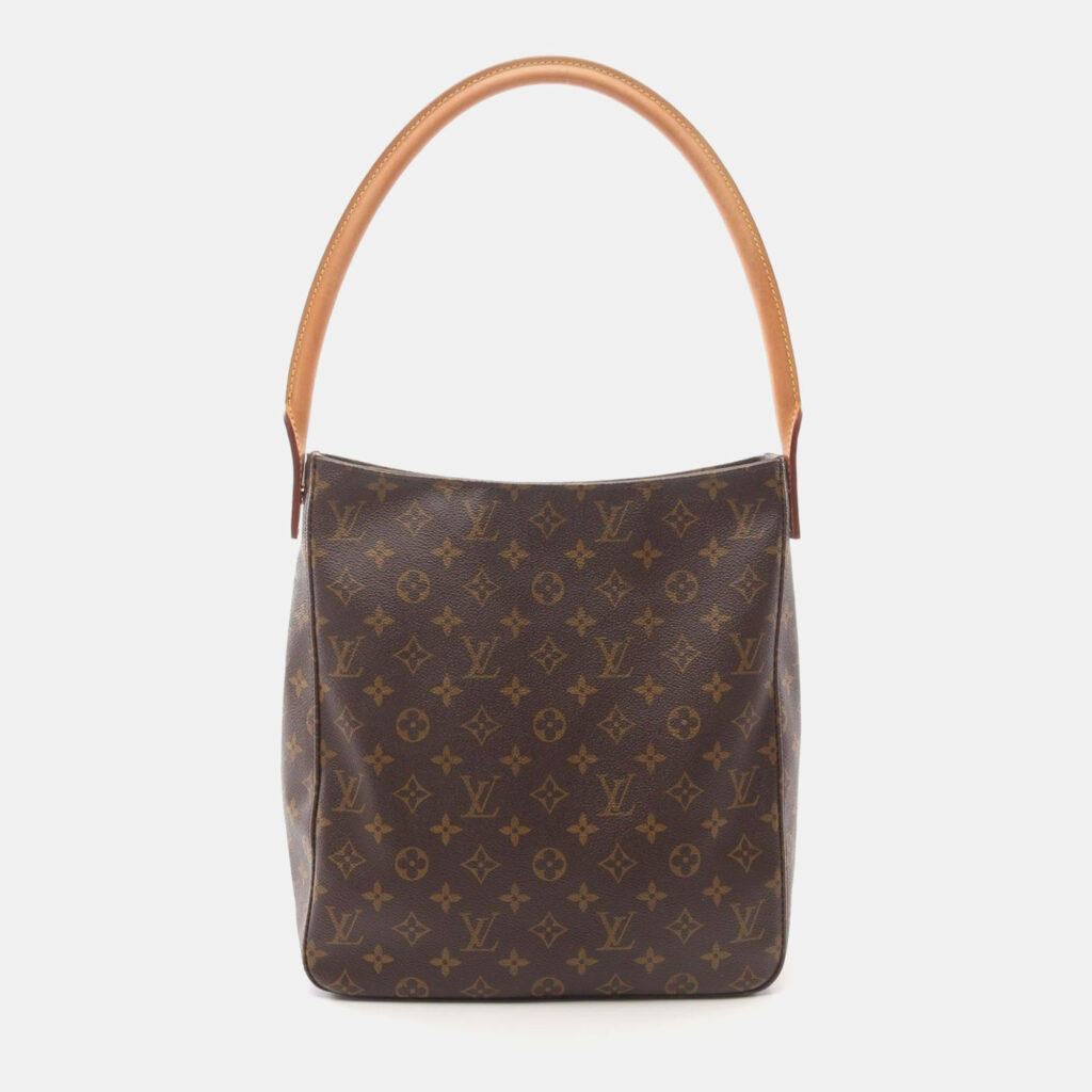 luxury-women-louis-vuitton-used-handbags-p1164101-008 Louis Vuitton Looping GM Brown Monogram Canvas Shoulder Bag