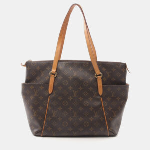 Louis Vuitton Totally MM Tote Shoulder Bag Monogram Leather Brown