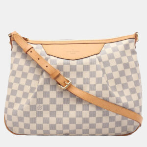 Louis Vuitton Siracusa MM White Damier Azur Shoulder Bag