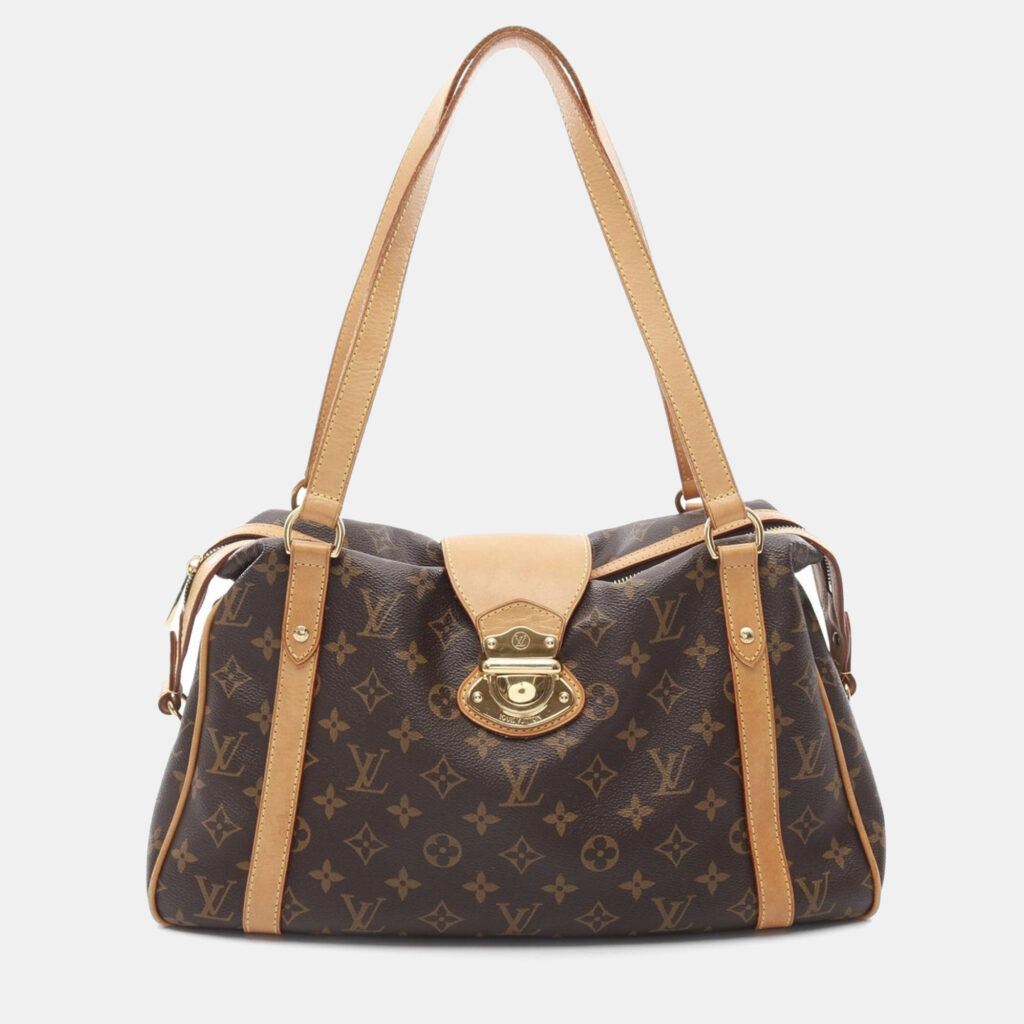 luxury-women-louis-vuitton-used-handbags-p1164158-010 Louis Vuitton Stresa PM Brown Monogram Canvas Shoulder Bag