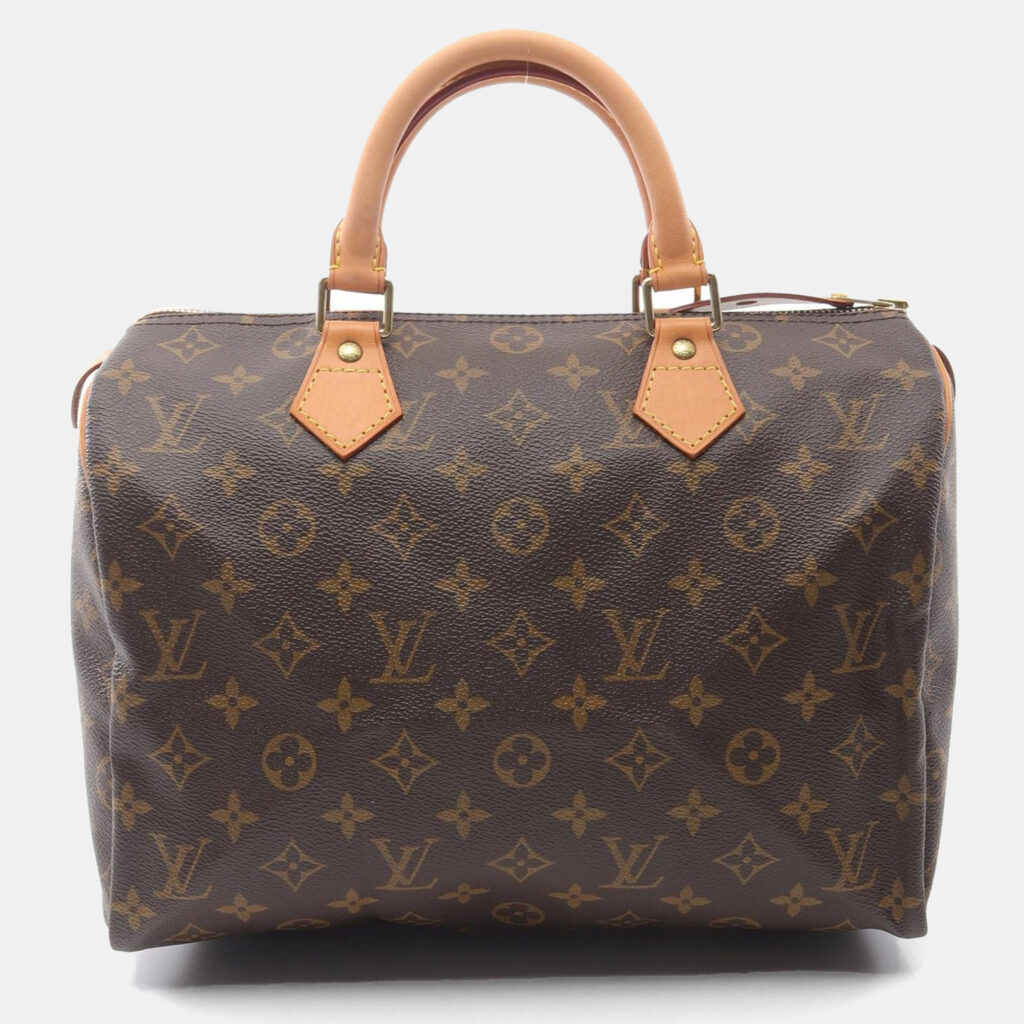 luxury-women-louis-vuitton-used-handbags-p1164170-007 Louis Vuitton Speedy 30 Brown Monogram Leather Handbag
