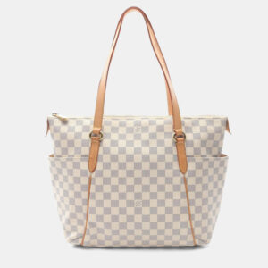 Louis Vuitton Totally MM White Damier Azur Canvas Tote Bag