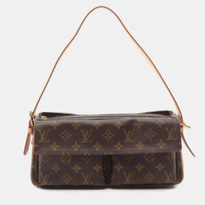 Louis Vuitton Vivacite MM Brown Monogram Leather Shoulder Bag
