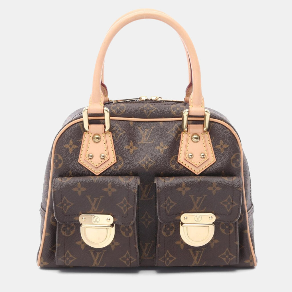 luxury-women-louis-vuitton-used-handbags-p1164204-007 Louis Vuitton Manhattan PM Brown Monogram Canvas Handbag