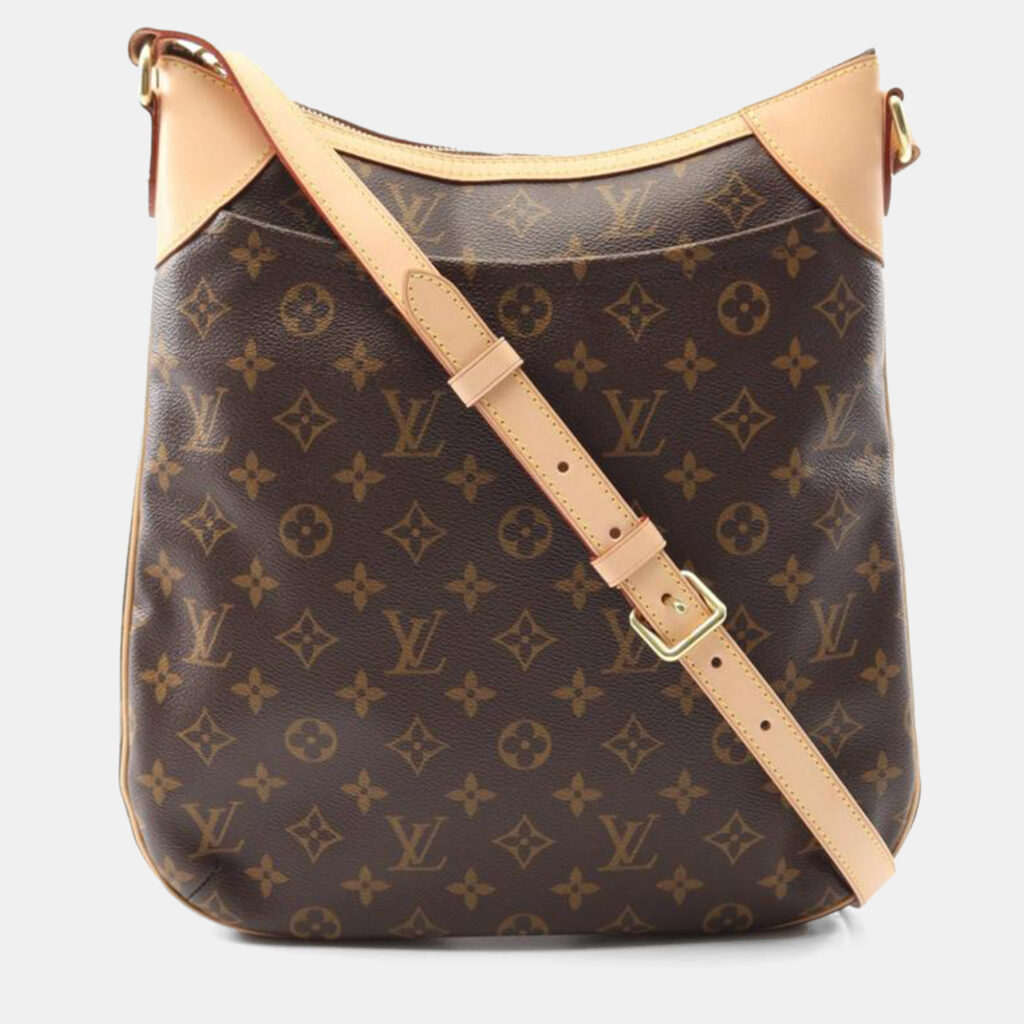 luxury-women-louis-vuitton-used-handbags-p1164220-008 Louis Vuitton Odeon MM Brown Monogram Canvas Crossbody Bag