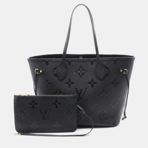Louis Vuitton Neverfull MM Noir Monogram Empreinte Leather Tote Bag
