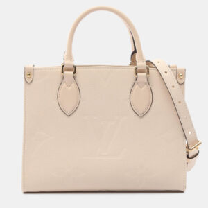 Louis Vuitton On-The-Go PM Beige Monogram Empreinte Leather Handbag