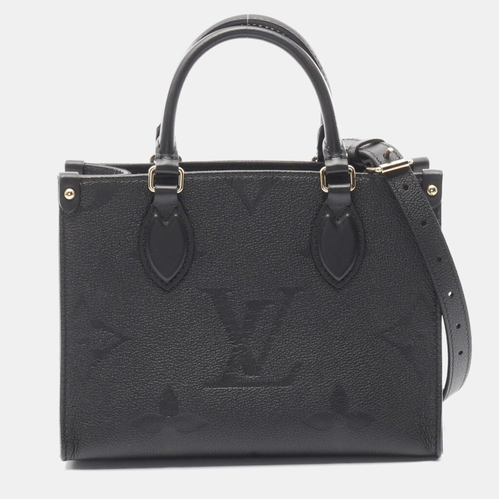luxury-women-louis-vuitton-used-handbags-p1164243-005 Louis Vuitton On-The-Go PM Black Monogram Empreinte Leather Handbag