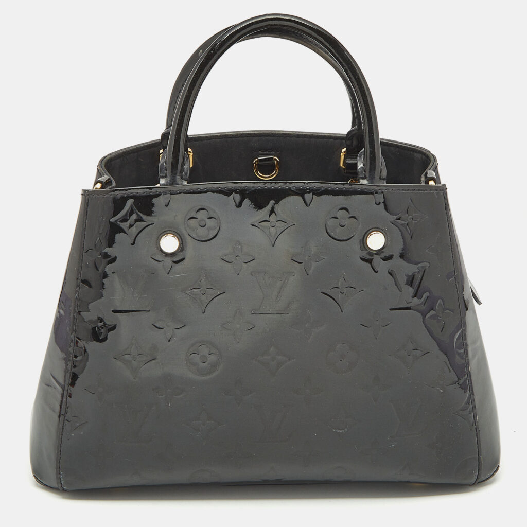 luxury-women-louis-vuitton-used-handbags-p1164469-013 Louis Vuitton Black Magnetique Monogram Vernis Montaigne BB Bag