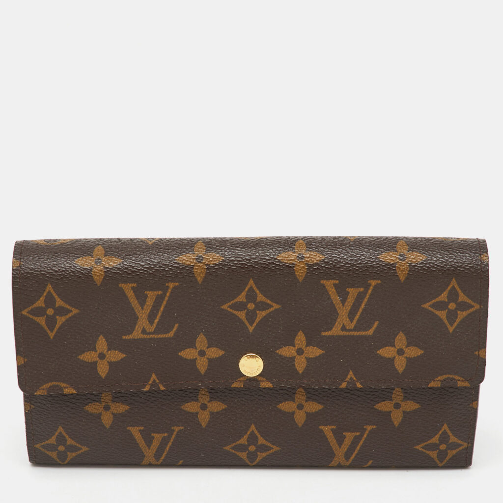 luxury-women-louis-vuitton-used-handbags-p1164992-005 Louis Vuitton Monogram Canvas Sarah Long Wallet