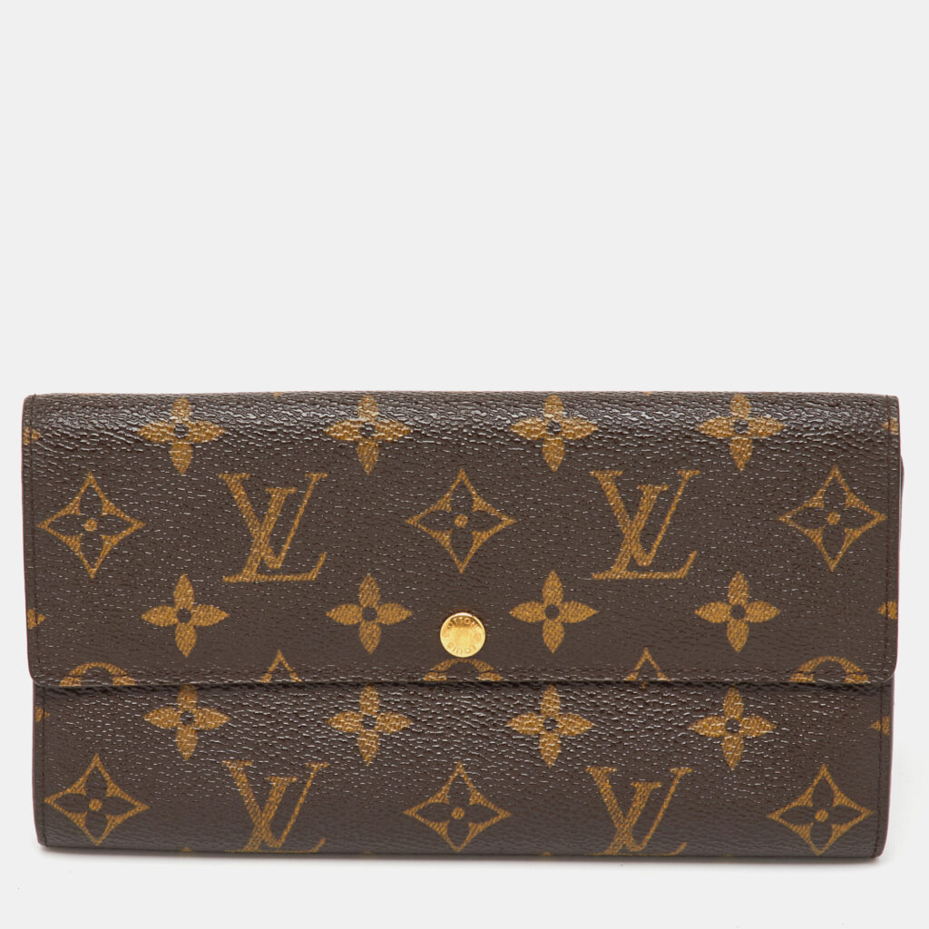 luxury-women-louis-vuitton-used-handbags-p1164998-007 Louis Vuitton Monogram Canvas Sarah Long Wallet