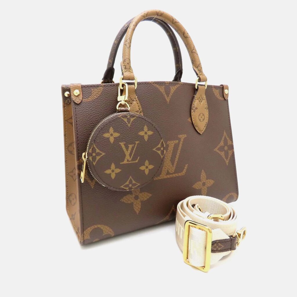 Louis Vuitton Onthego PM Brown Monogram Giant Reverse Canvas Tote Bag