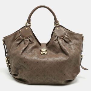 Louis Vuitton Gris Pearl Monogram Mahina Leather Surya XL Bag