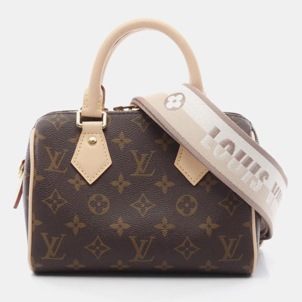 luxury-women-louis-vuitton-used-handbags-p1167735-008 Louis Vuitton Speedy Bandouliere 20 Beige Monogram Canvas Top Handle Bag