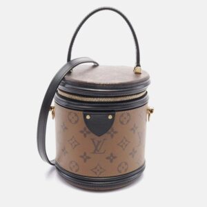Louis Vuitton Cannes Brown Black Coated Canvas Leather Handbag