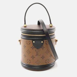 Louis Vuitton Cannes Brown Black Coated Canvas Leather Shoulder Bag
