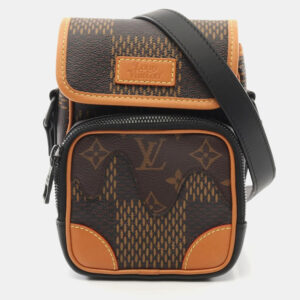 Louis Vuitton Nigo Amazon Brown Black Coated Canvas Leather Shoulder Bag