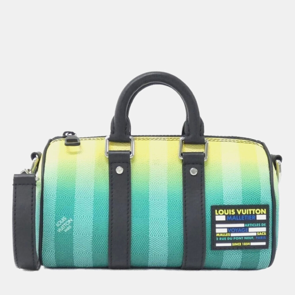 luxury-women-louis-vuitton-used-handbags-p1168045-003 Louis Vuitton Keepall XS Day Break Damier Stripe Boston Bag