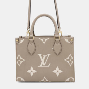 Louis Vuitton Onthego Tourterelle Claim Bicolor Monogram Empreinte Leather Monogram Giant Size PM