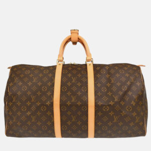 Louis Vuitton Keepall 55 Brown Monogram Canvas Travel Bag