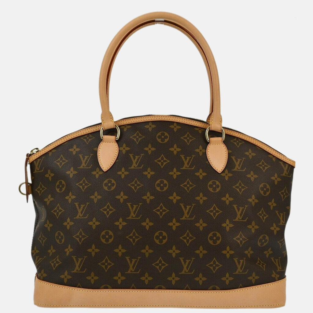 luxury-women-louis-vuitton-used-handbags-p1168749-006 Louis Vuitton Lockit Horizontal Brown Monogram Canvas Tote Bag