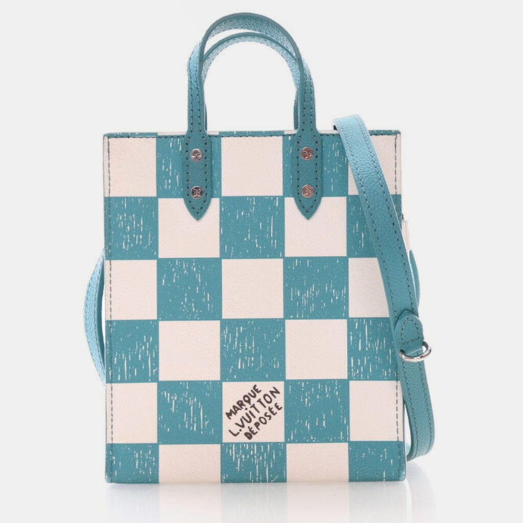 luxury-women-louis-vuitton-used-handbags-p1169604-003 Louis Vuitton Sac Plat XS Damier Checkerboard Tote Bag