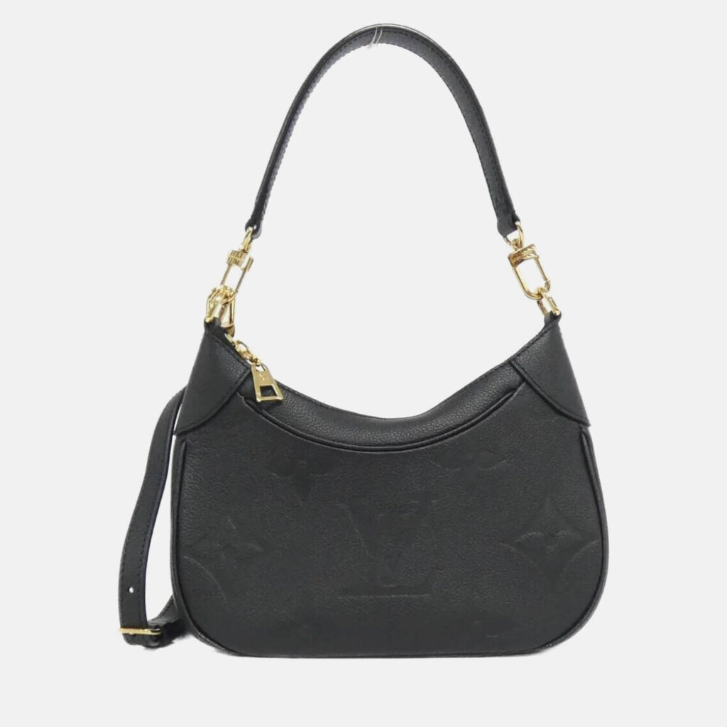 luxury-women-louis-vuitton-used-handbags-p1170049-007 Louis Vuitton Bagatelle Black Monogram Empreinte Leather Shoulder Bag