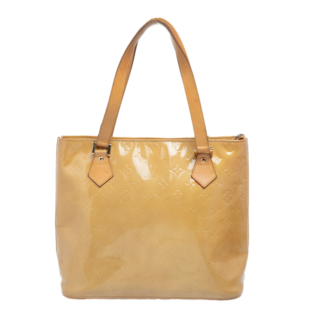 Louis Vuitton Lime Monogram Vernis Houston Bag