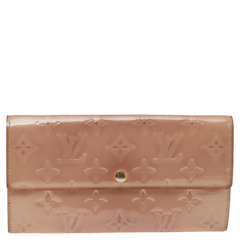 luxury-women-louis-vuitton-used-handbags-p519025-007 Louis Vuitton Rose Florentine Monogram Vernis Sarah Wallet